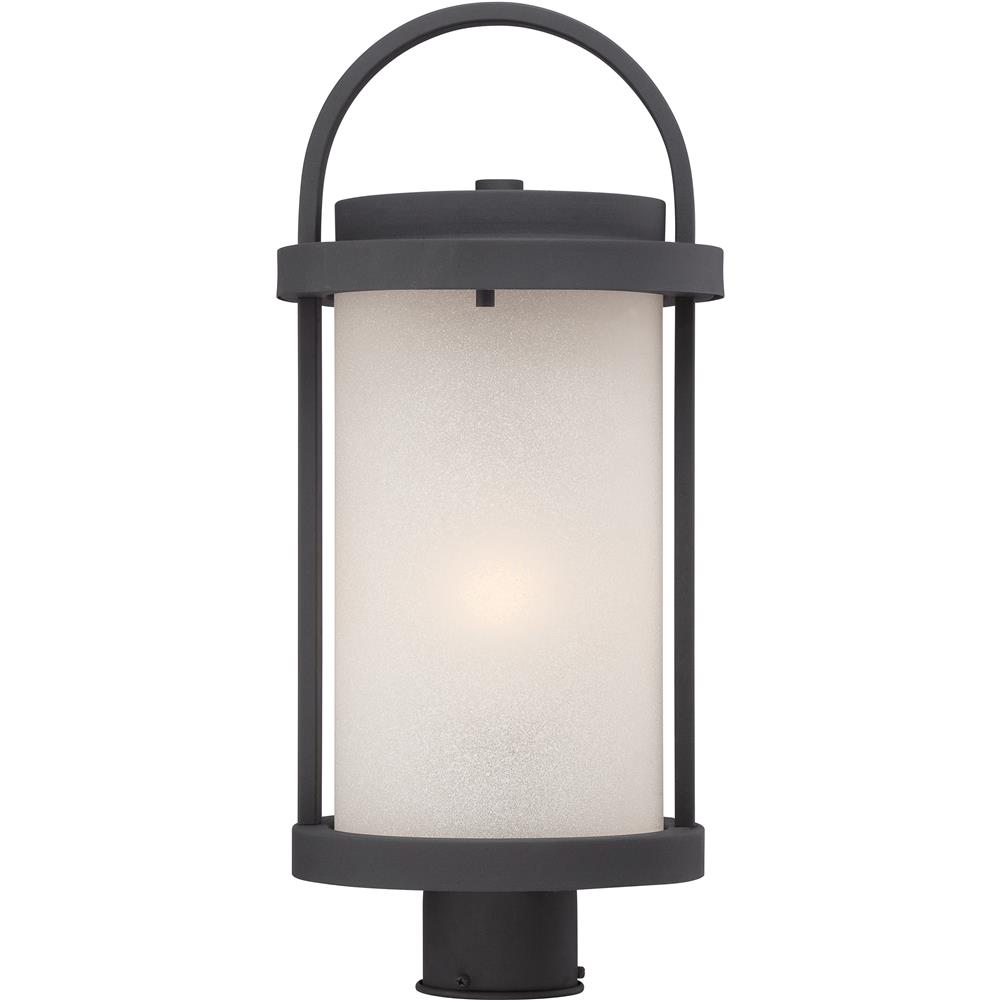 Nuvo Lighting 62/654  Willis - LED Outdoor Post with Antique White Glass in Textured Black Finish